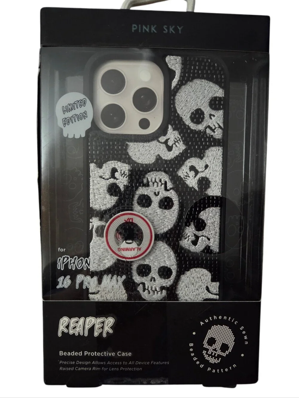 Pink Sky - Reaper iPhone 16 PRO Max Case Beaded Limited Edition NIB